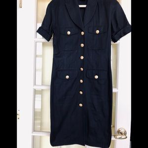 Escada Margaretha Ley Vintage Black Safari Dress